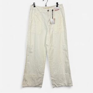 Happily Grey Carpenter Wide Leg Pants - Off White - Size 5